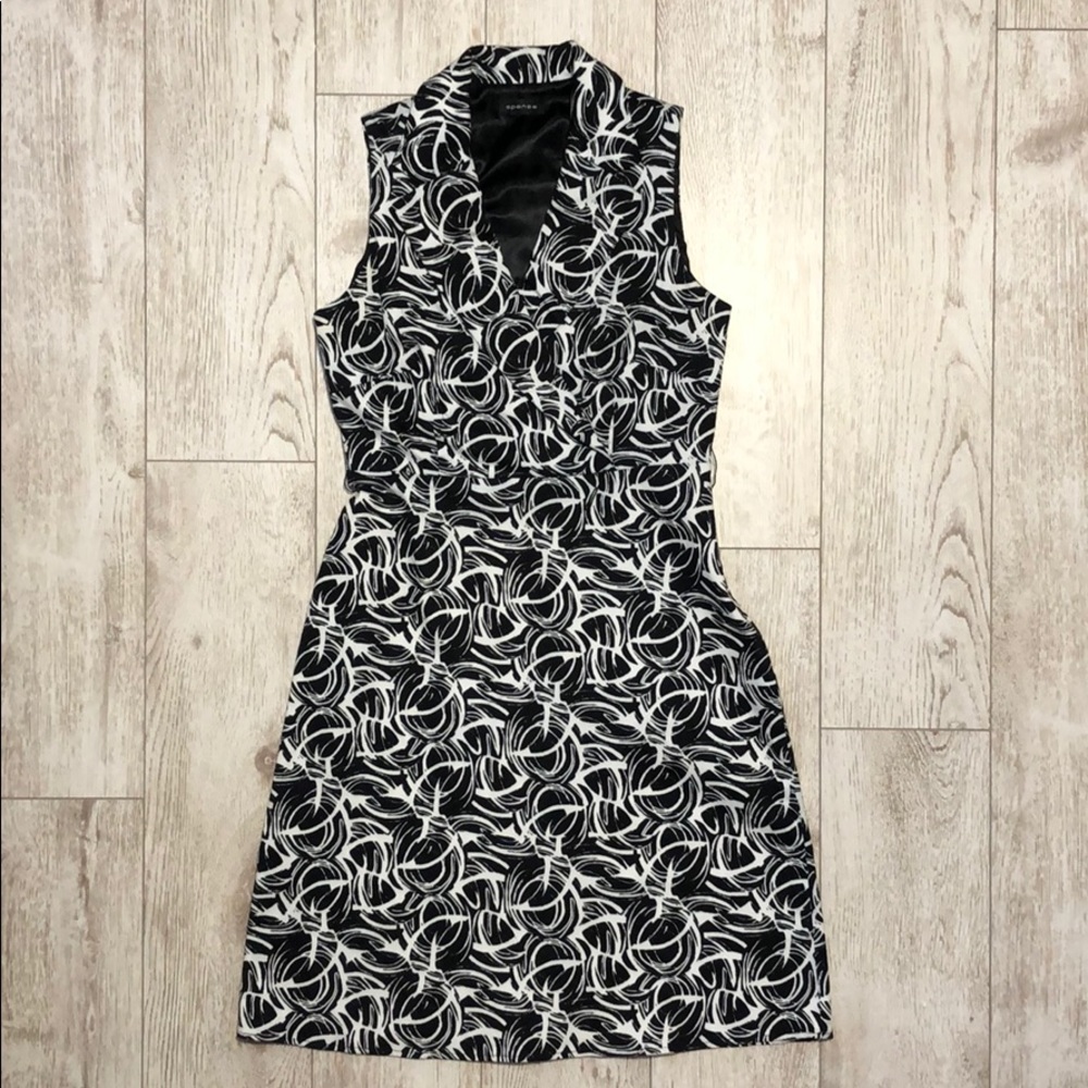 Spense lapel print office dress size M